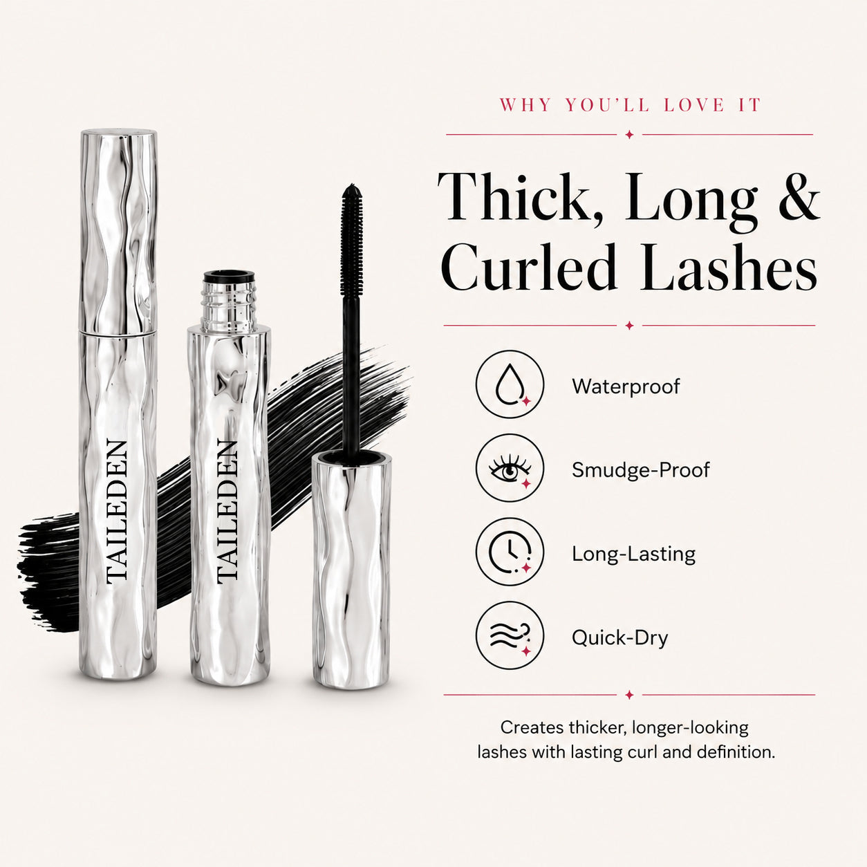 LAST DAY - BUY 1 GET 1 FREE💜Waterproof Curling & Lengthening Mascara