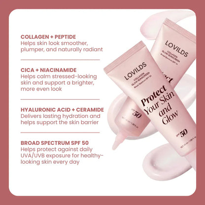 No Cast Just Glow | LOVILDS SPF SunScreen + Collagen Boost