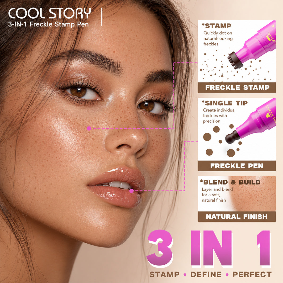 last-day-buy-1-get-1-free-Waterproof Freckle Pen – Natural Fake Freckles Makeup