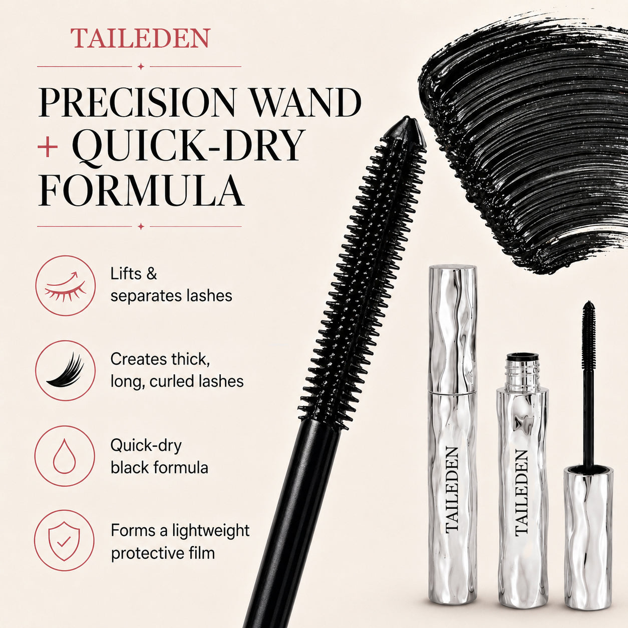 LAST DAY - BUY 1 GET 1 FREE💜Waterproof Curling & Lengthening Mascara