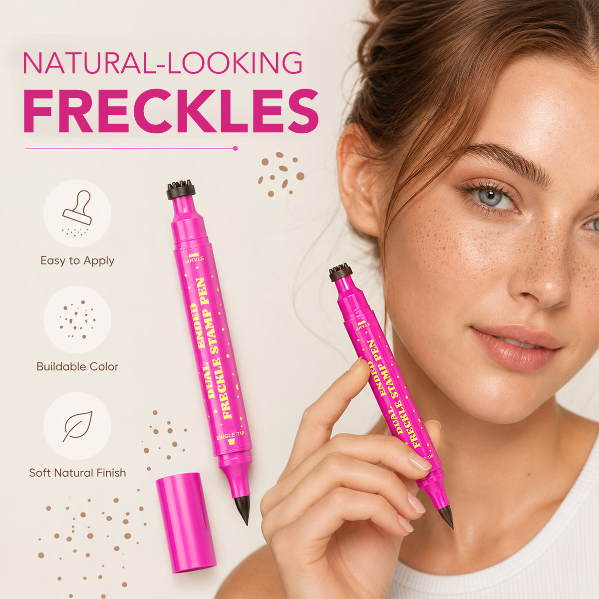 last-day-buy-1-get-1-free-Waterproof Freckle Pen – Natural Fake Freckles Makeup