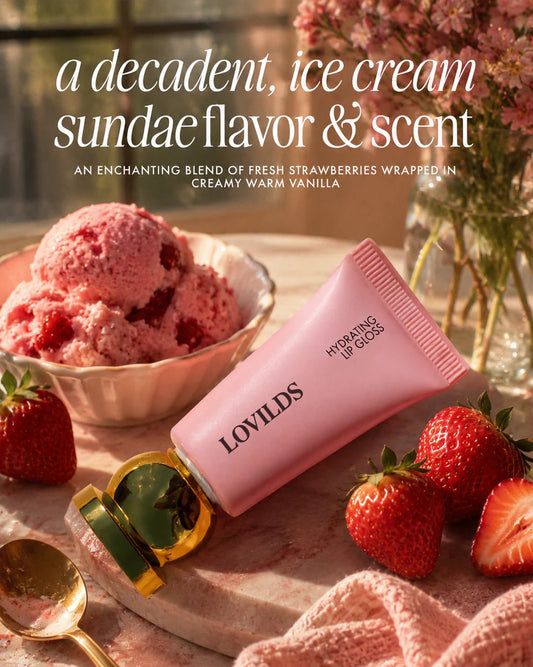 Hydrating Lip Gloss - High Shine & Tinted, Infused with Hyaluronic Acid, Jojoba Oil & Shea Butter