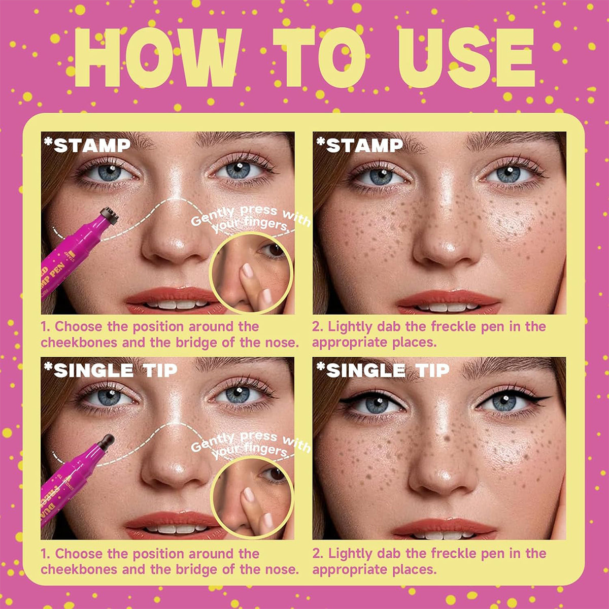 last-day-buy-1-get-1-free-Waterproof Freckle Pen – Natural Fake Freckles Makeup