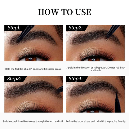Skavix 2-in-1 4D Microblading Eyebrow Pen – Waterproof Dual-Ended Brow Pencil for Natural Hair-Like Strokes