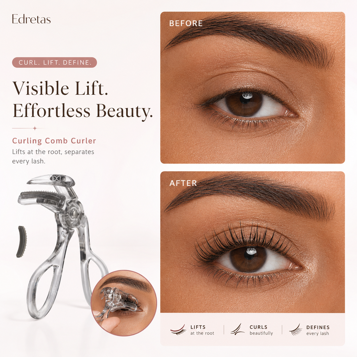 Edertas 2-in-1 Wide-Angle Lash Curler Set