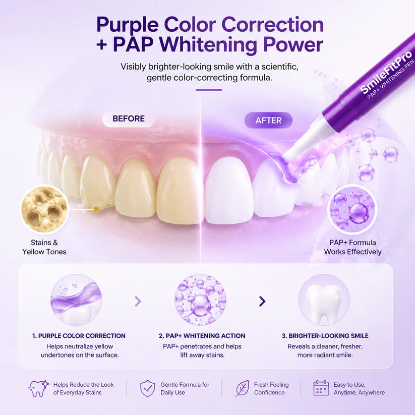 SmileFitPro PAP+ Purple Teeth Whitening Pen