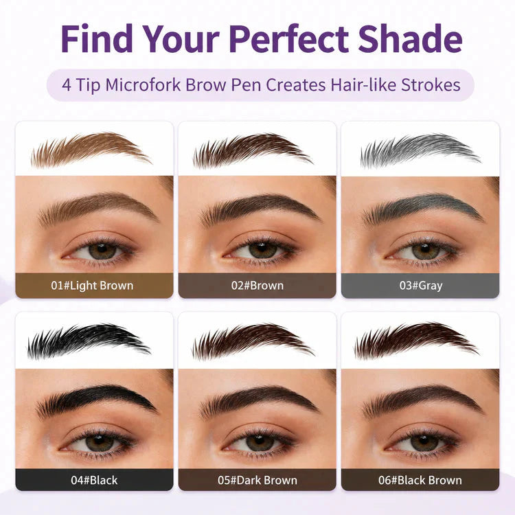 Find Your Perfect Shade - Waterproof Micro-Fork Eyebrow Pencil Shade Guide